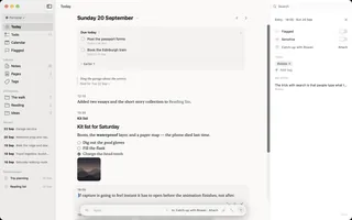 A note being edited right where it sits, with its tags alongside