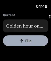 Qurrent on Apple Watch: a note being written, ready to save